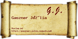 Gaszner Júlia névjegykártya